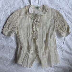 Vintage 1940s Alfred Leon handmade Girls Coquette Blouse Size 5